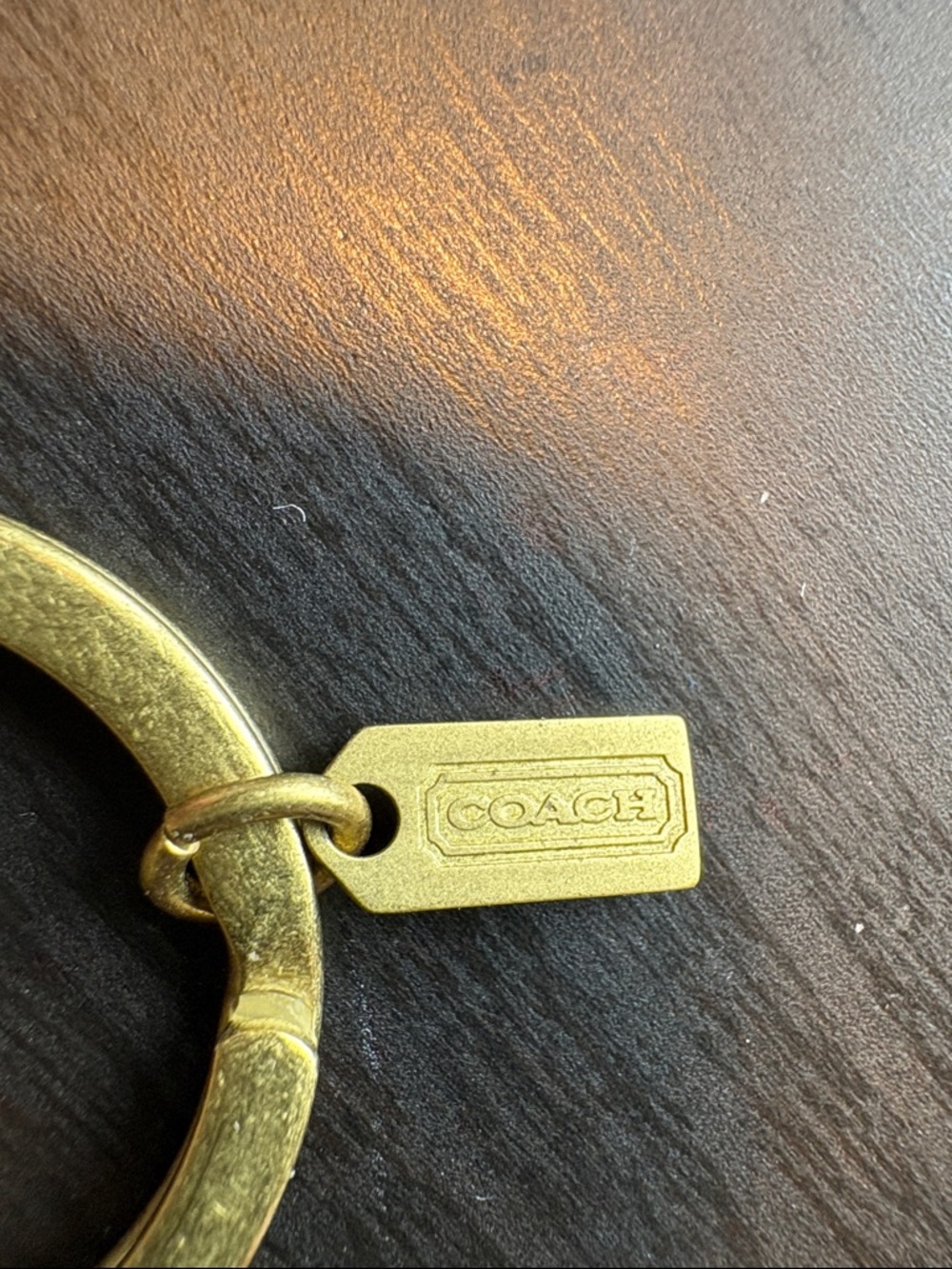 Coach Brass -Tone Logo Multi-Tag Keyring Charm - Picture 4 of 5